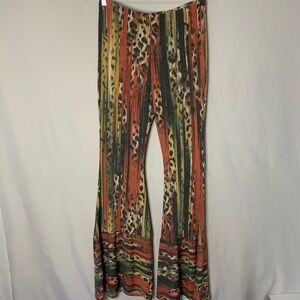 Ces Femme Bell Bottoms Medium Womens Flare Leg Stretch 1990s Y2K Boho Hippie